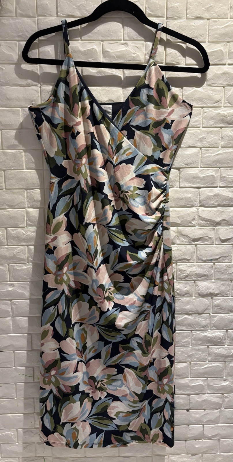 Joie Women’s Multicolor Floral V-Neck Ruched Strappy Sleeveless Dress M