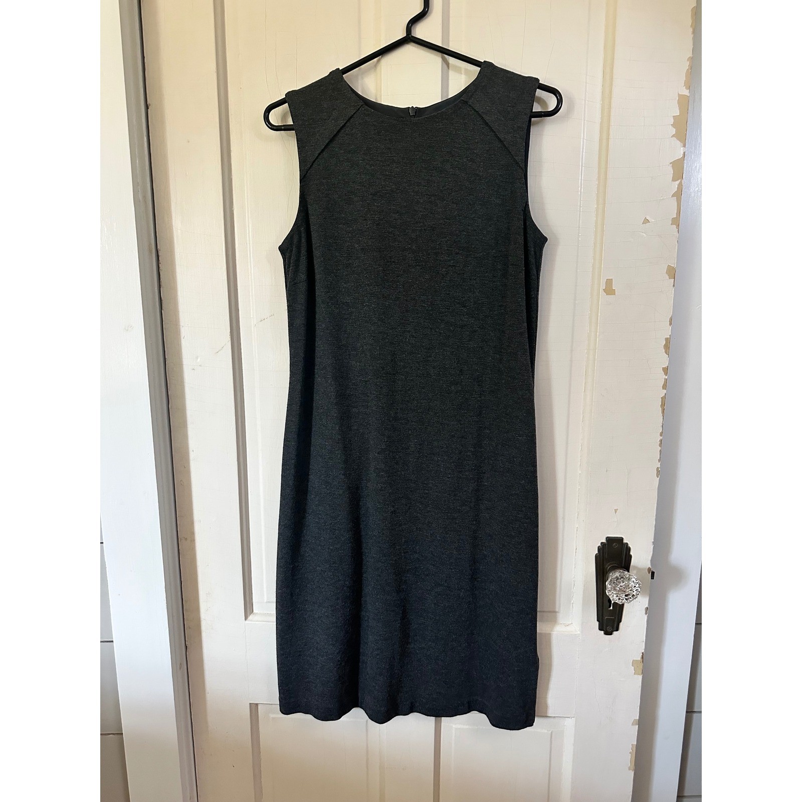 Brooks Brothers Gray Sleeveless Ponte Sheath Dress Size 6 Professional Workwear