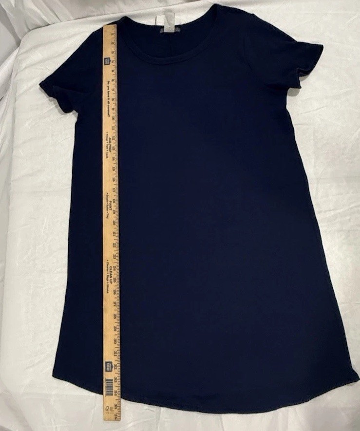 NWT Gyft Womens Short Sleeve Polyester Blend Navy Dress Size Large