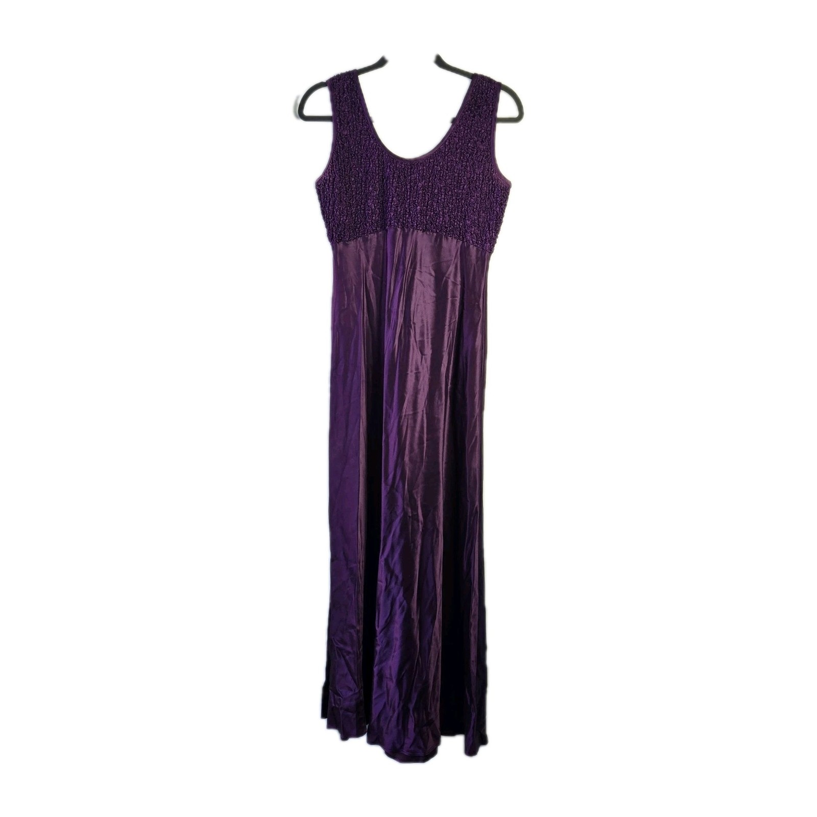 Vintage Blondie Me Linda Bernell Dress 9 Purple Tie Up Satin Prom USA Y2K