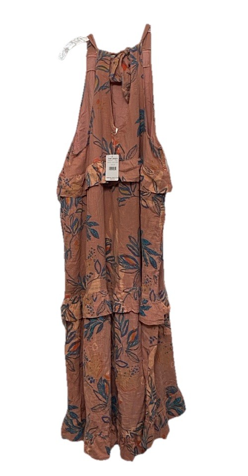 Free People Anita Desert Rose Combo Floral Ruffled Tiered Maxi Dress Size M NWT