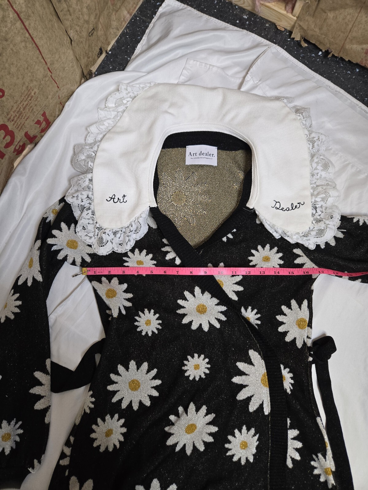 ART DEALER Che Bambola daisy print stretch knit kawaii wrap mini dress Size S