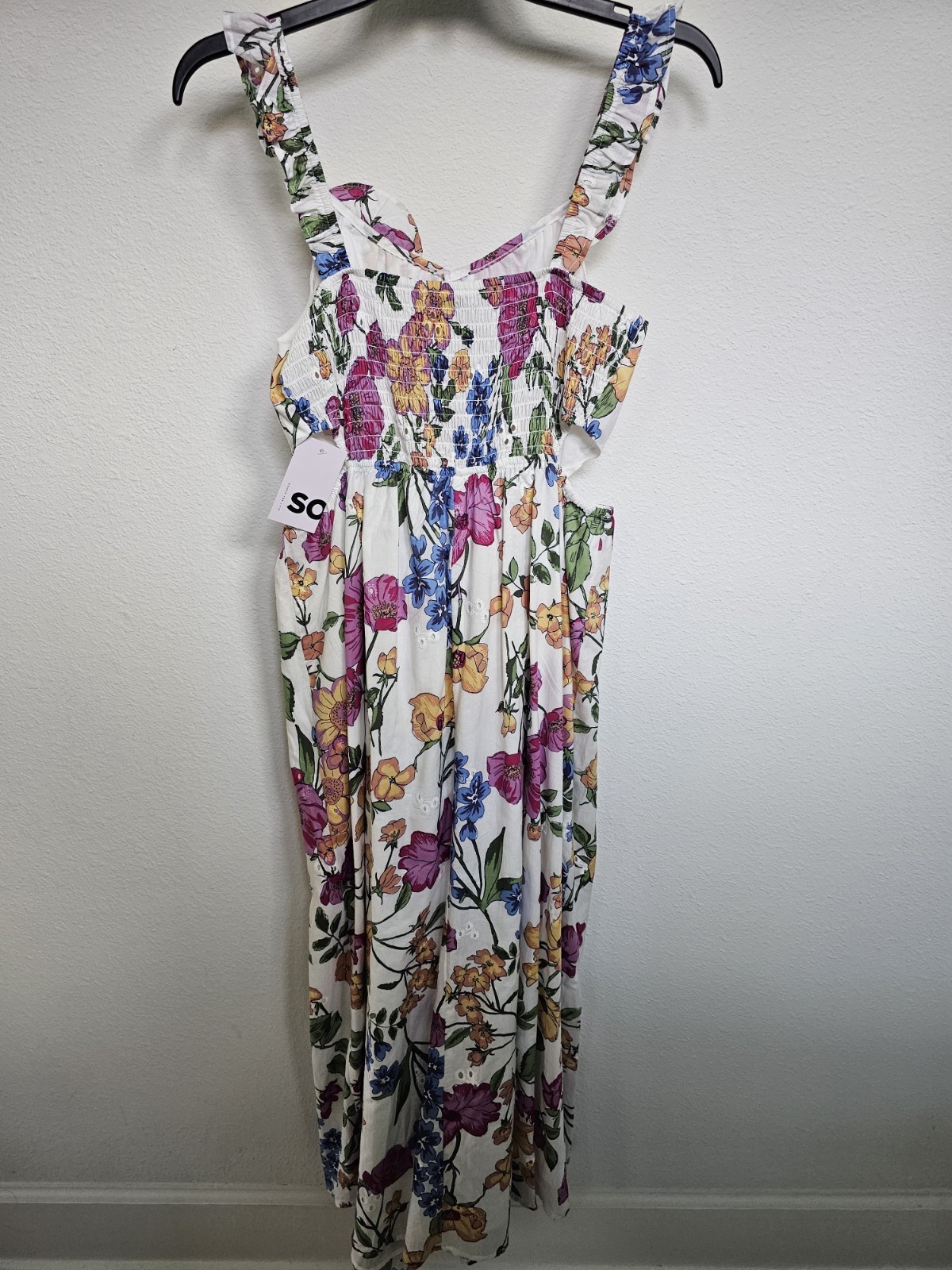 SO Floral Maxi Dress With Cutout Side Design