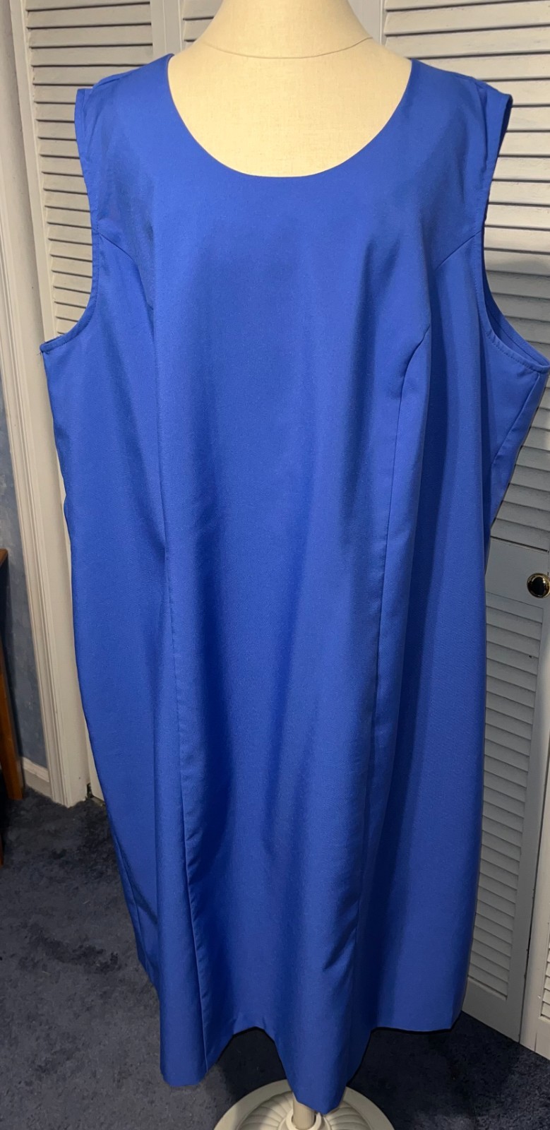 Roaman’s Size 26W 2 Pc Sleeveless Sheath Dress W/ Short Sleeved Jacket ~ Blue