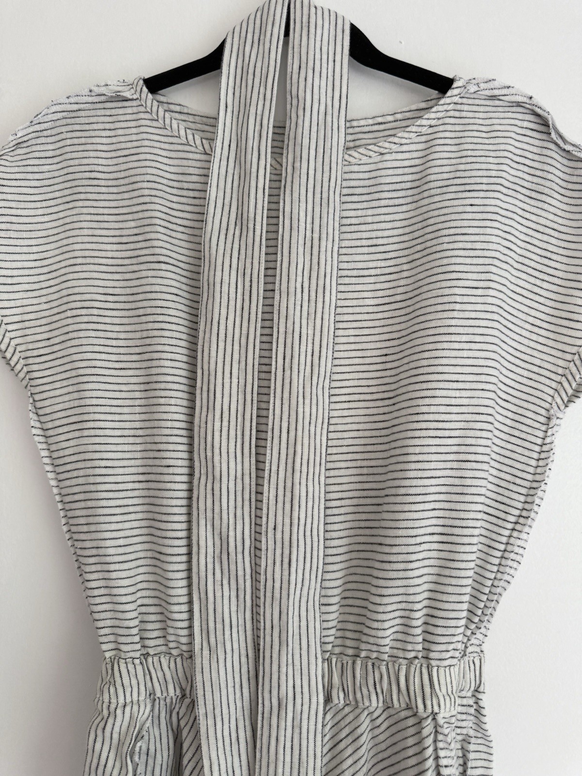 not PERFECT LINEN Women’s Striped Midi Dress Size S 100% Linen Made in Lithuania