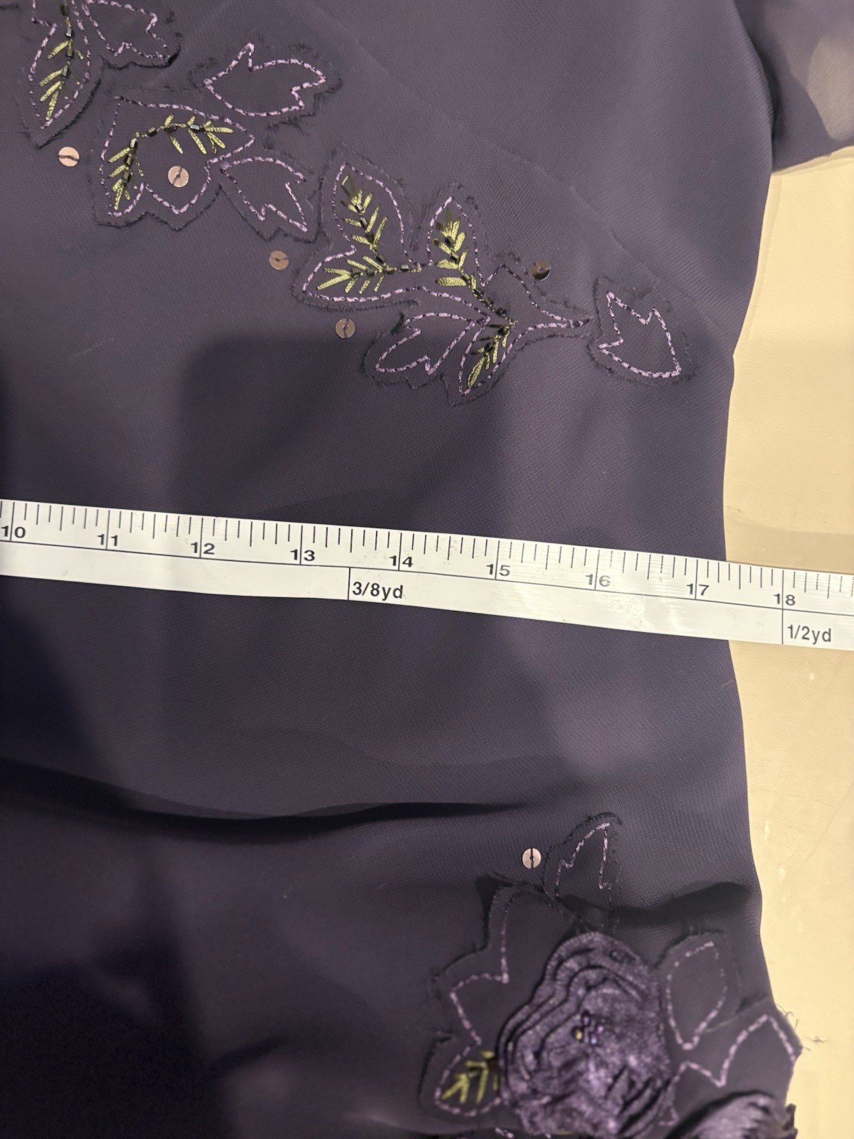 Coldwater Creek Womens Midi Dress 8 Purple Floral Beading Layered Fairy Grunge