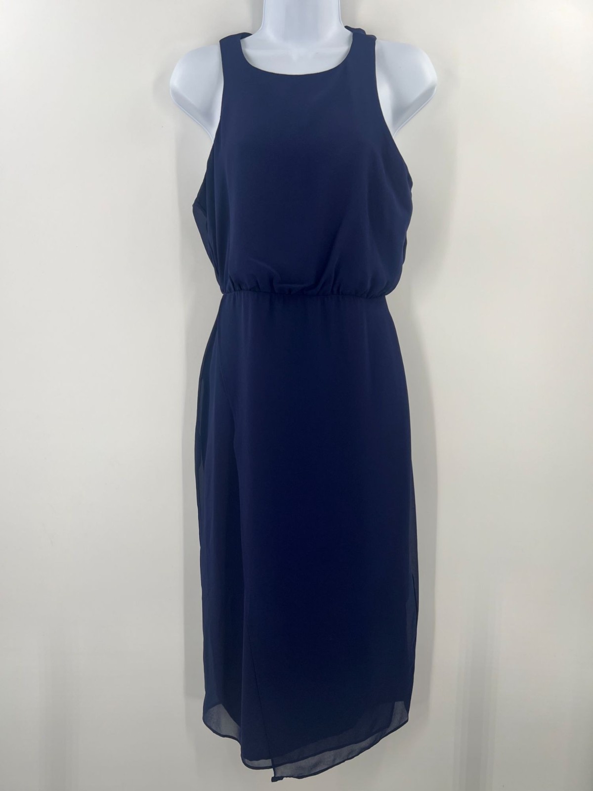 Sam Edelman 4 Navy Blue Blouson Straight Skirt Midi Timeless Cocktail Dress