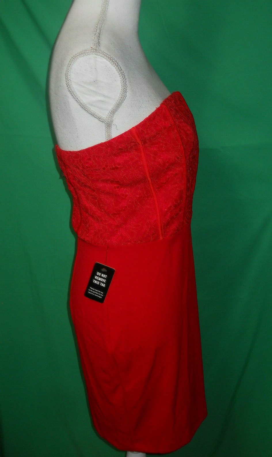 NEW EXPRESS RED PIPED LACE STRAPLESS DRESS sizes XS,S,M,L,XL (B147)