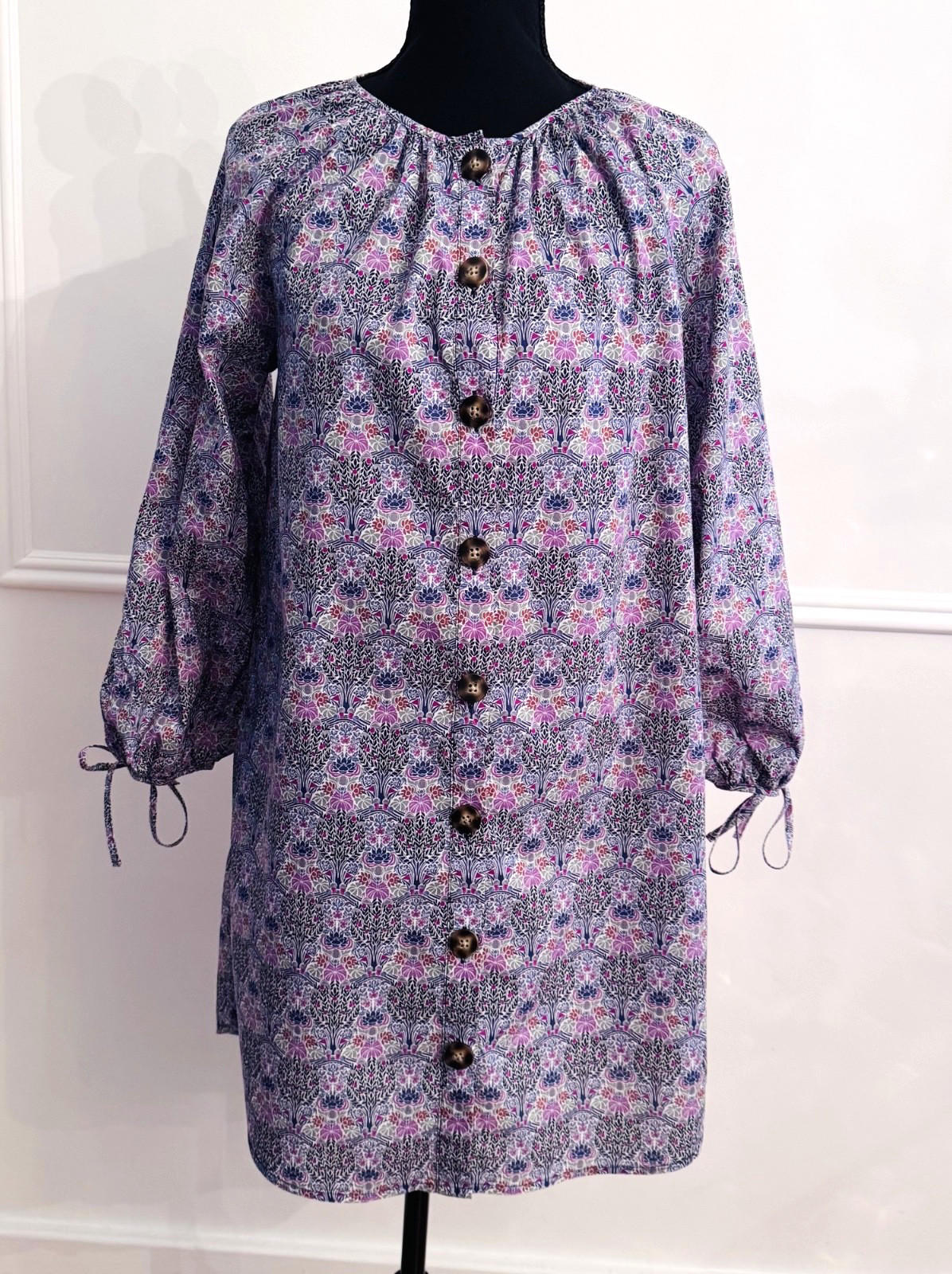 J.Crew Liberty Fabric Club Nouveau Shirt Dress XS Cotton Floral Button Front