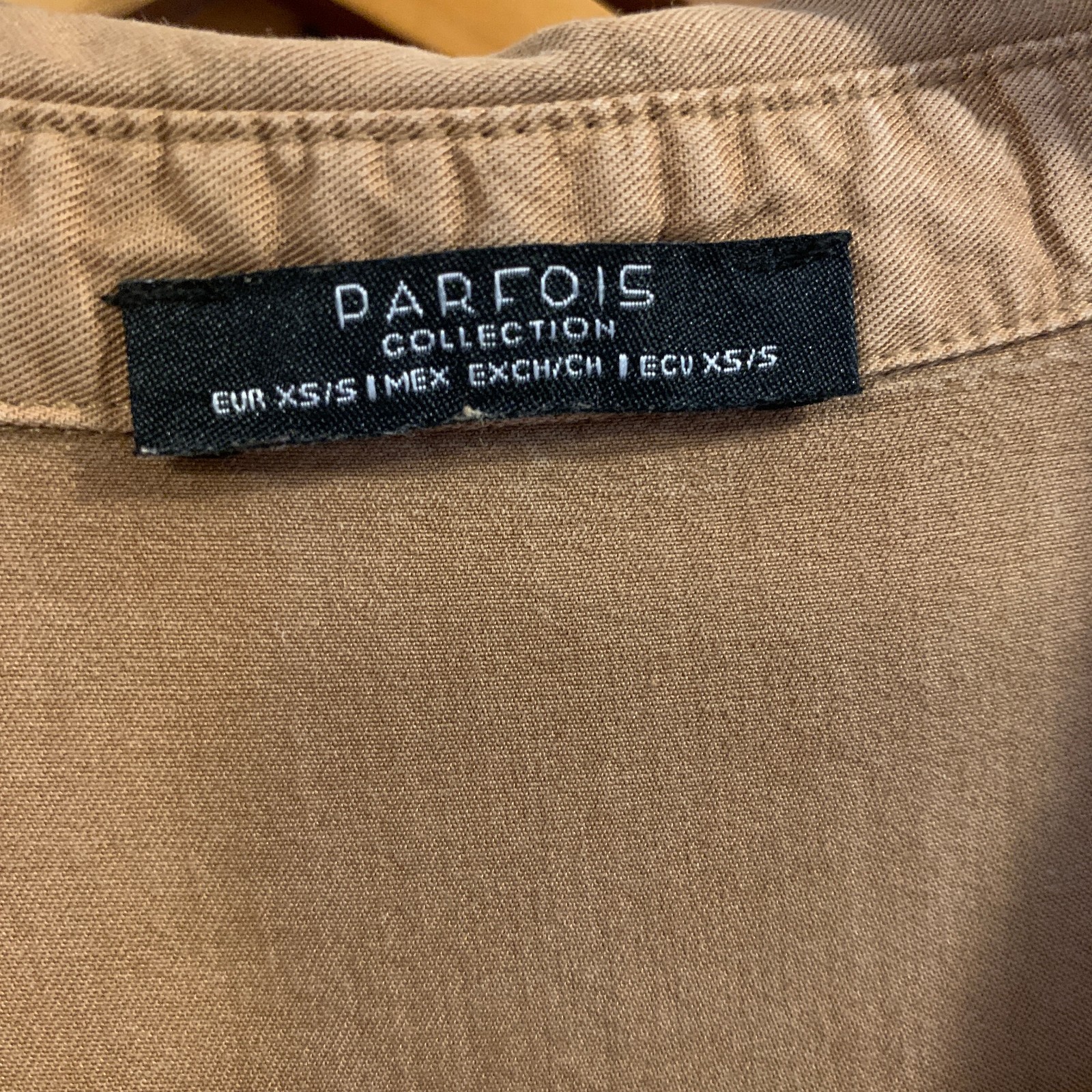 PARFOIS TAN BUTTON DOWN DRESS XS/S #27