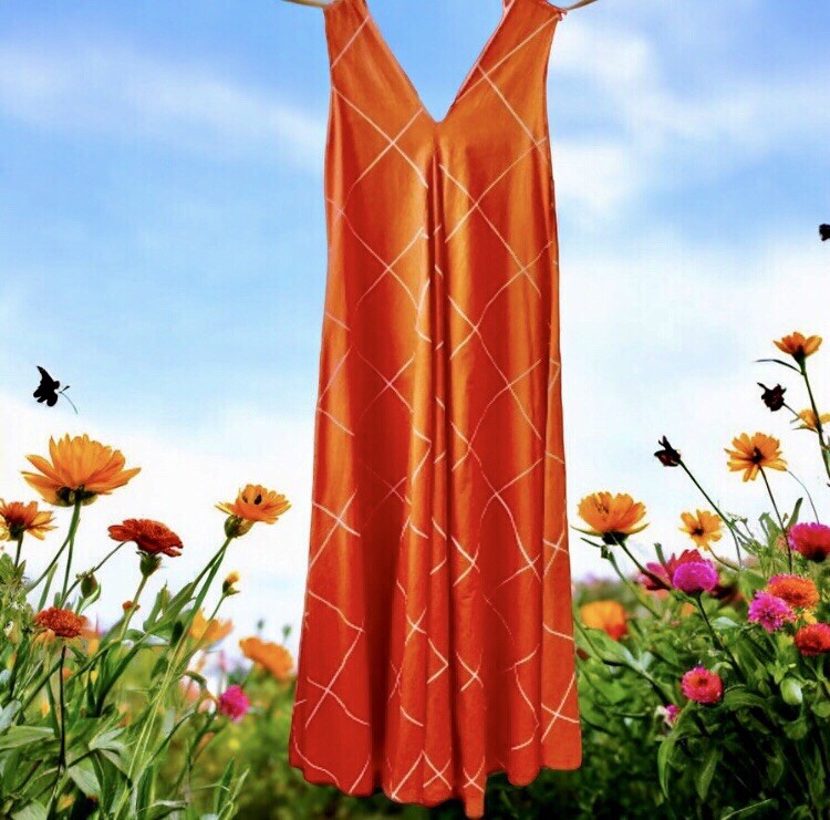 MARIMEKKO Vintage 70’s Maxi Sleeveless Dress V-Neck Finland Cotton Womens Small