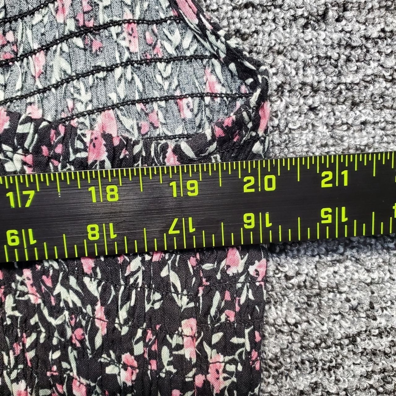 Mimi Chica Midi Dress Women Large Black Pink Floral Smocked Tiered Boho Sundress