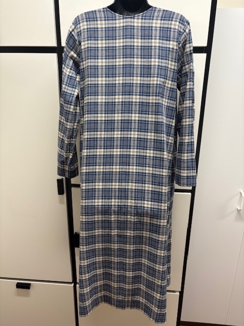 45r by 45rpm Studio Co Ltd Japan Cotton Navy Blue Combo Plaid Shirt Dress Japan2