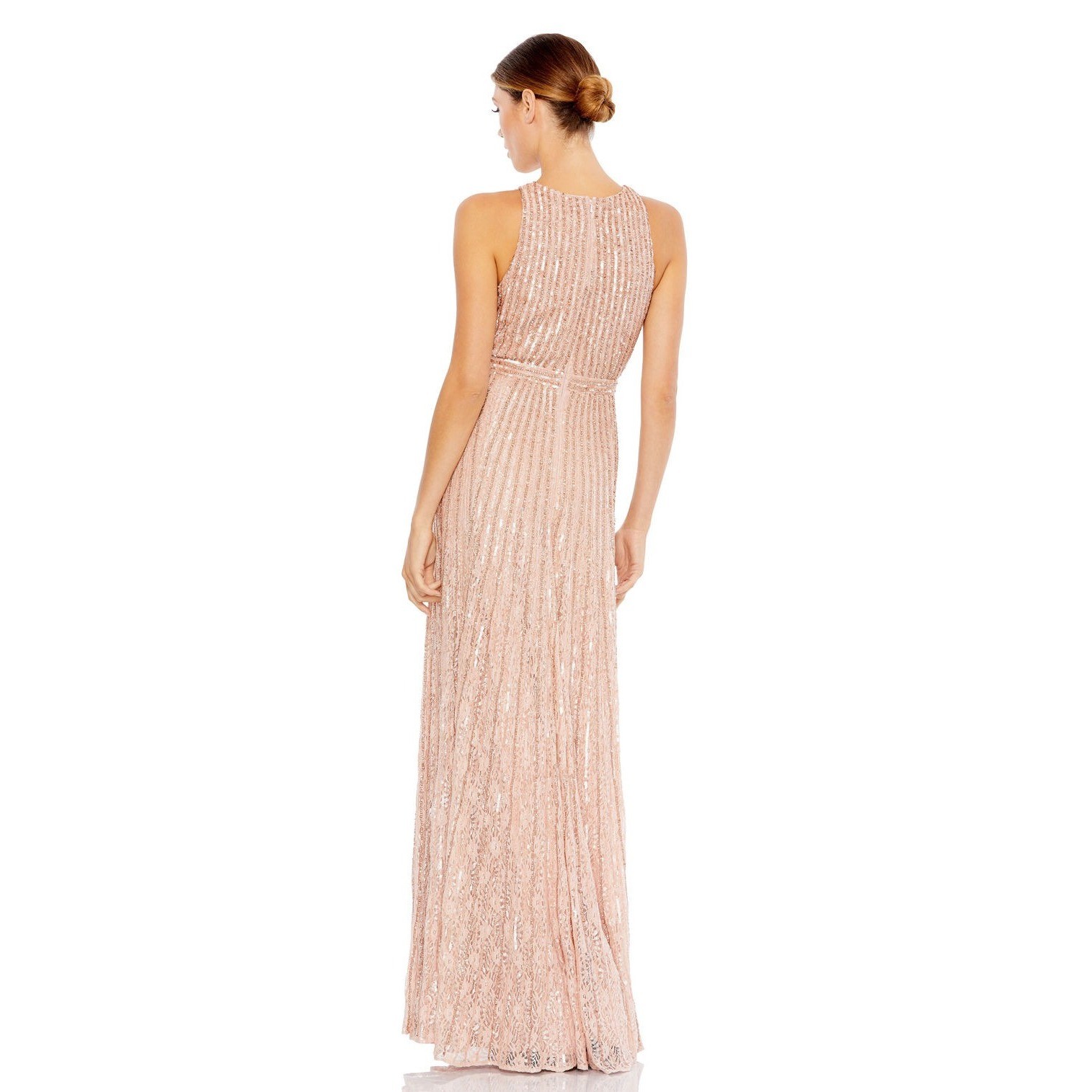 Mac Duggal Rose Sequin Beaded V-Neck Gown | Size 10 | NWT