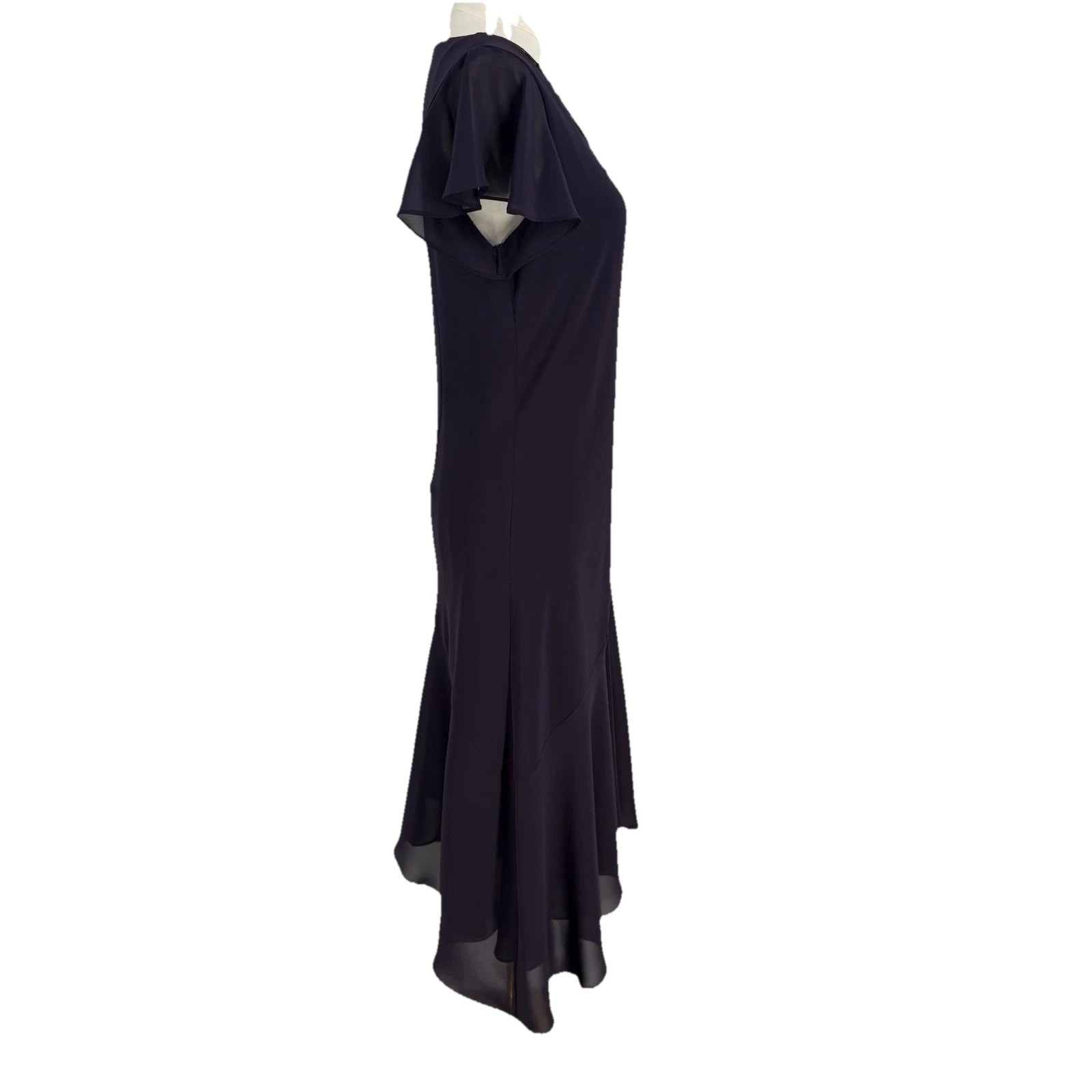 Coldwater Creek Womens Midi Dress 8 Purple Floral Beading Layered Fairy Grunge