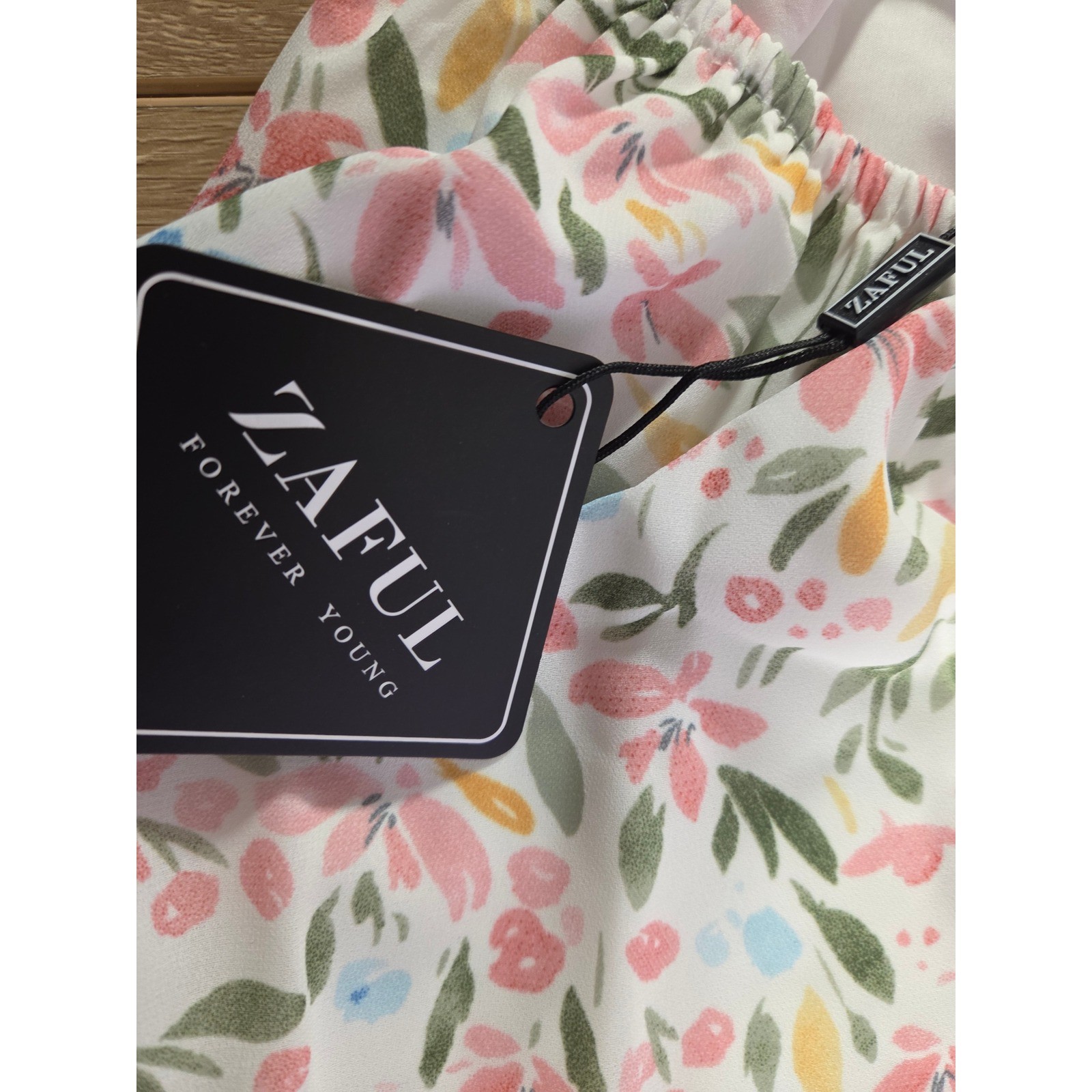 Zaful Forever Young Floral Cutout Cold Shoulder Dress White Pink Green