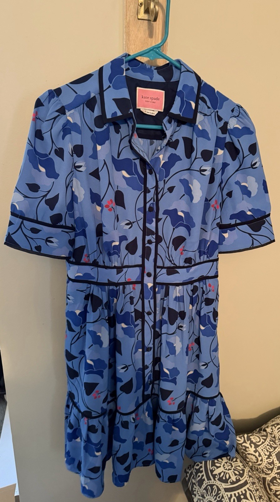 Kate Spade Nouveau Bloom Fluid Shirt Dress Size 2 Women Preppy Floral Pockets