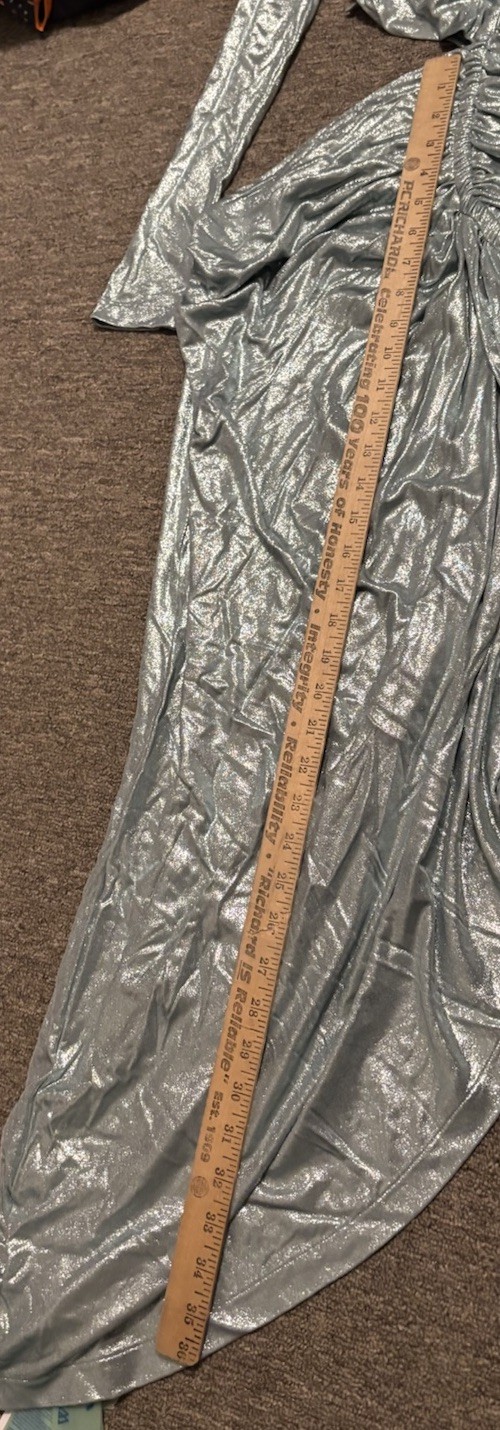 Off-White Virgil Abloh Size 38 (Medium) Metallic Draped Cut Out Dress NWT