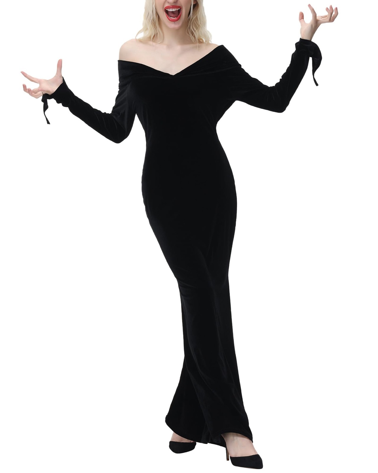 NANAMEEI Halloween Costume Dress Womens Cosplay Party Festival Gown Black 2XL C