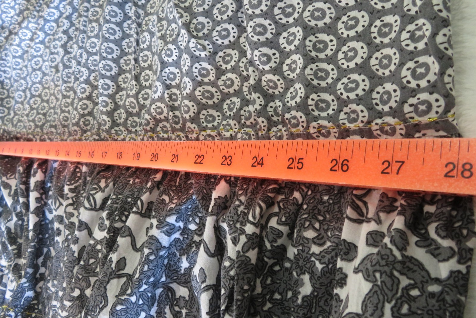 Womens 1X Chelsea & Theodore Sleeveless Dress Gray White Floral Tie
