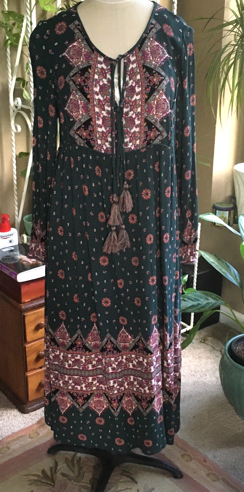 KNOX ROSE MAXI DRESS HIPPIE BOHO SZ M