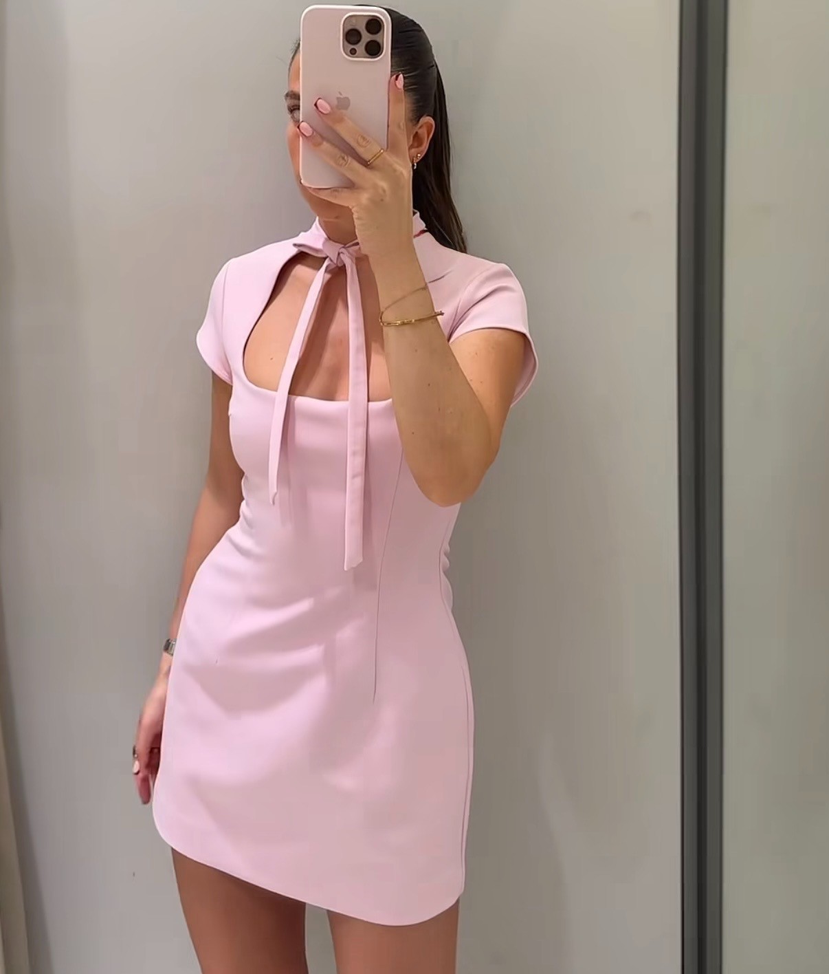 ZARA : Pink Short Dress with Bow Detail : 2213/777 | *UK Buyers No Import Fees*