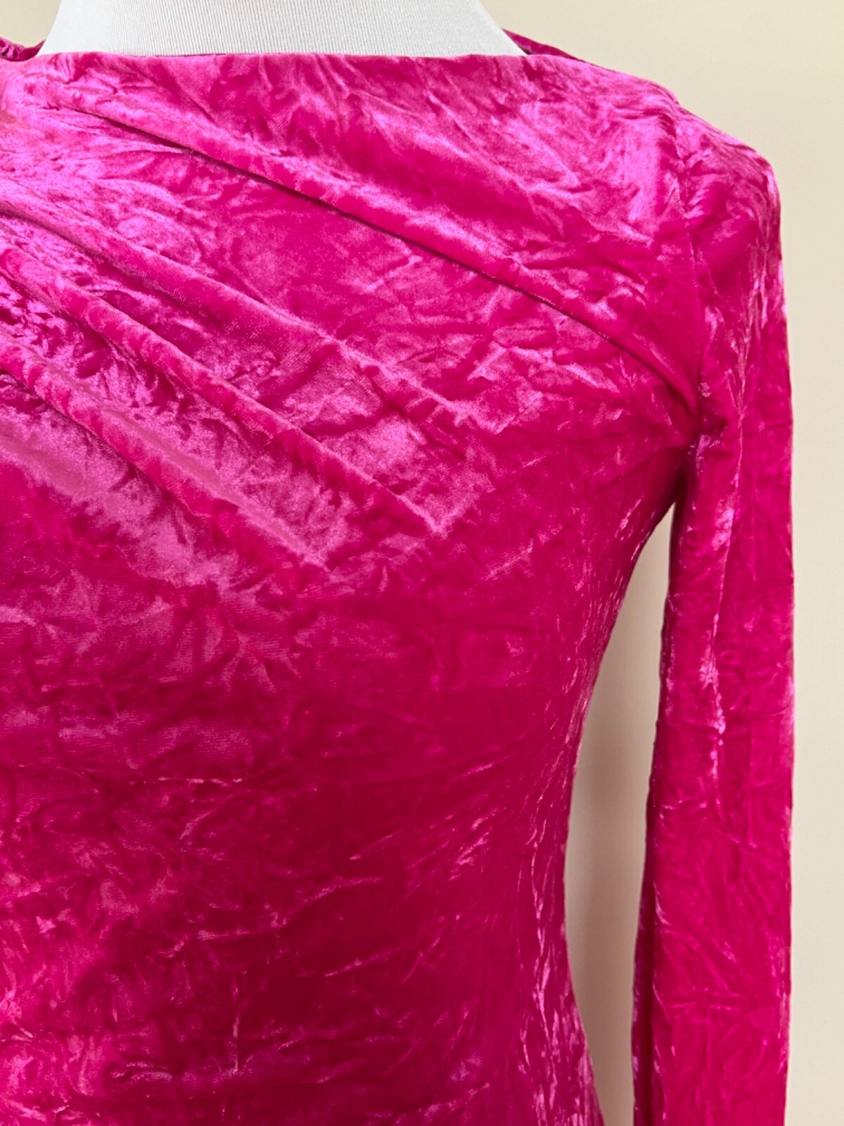 NWT Versace Greek Key Brooch Rolled Velvet One Shoulder Mini Dress 38 US 2 $2875
