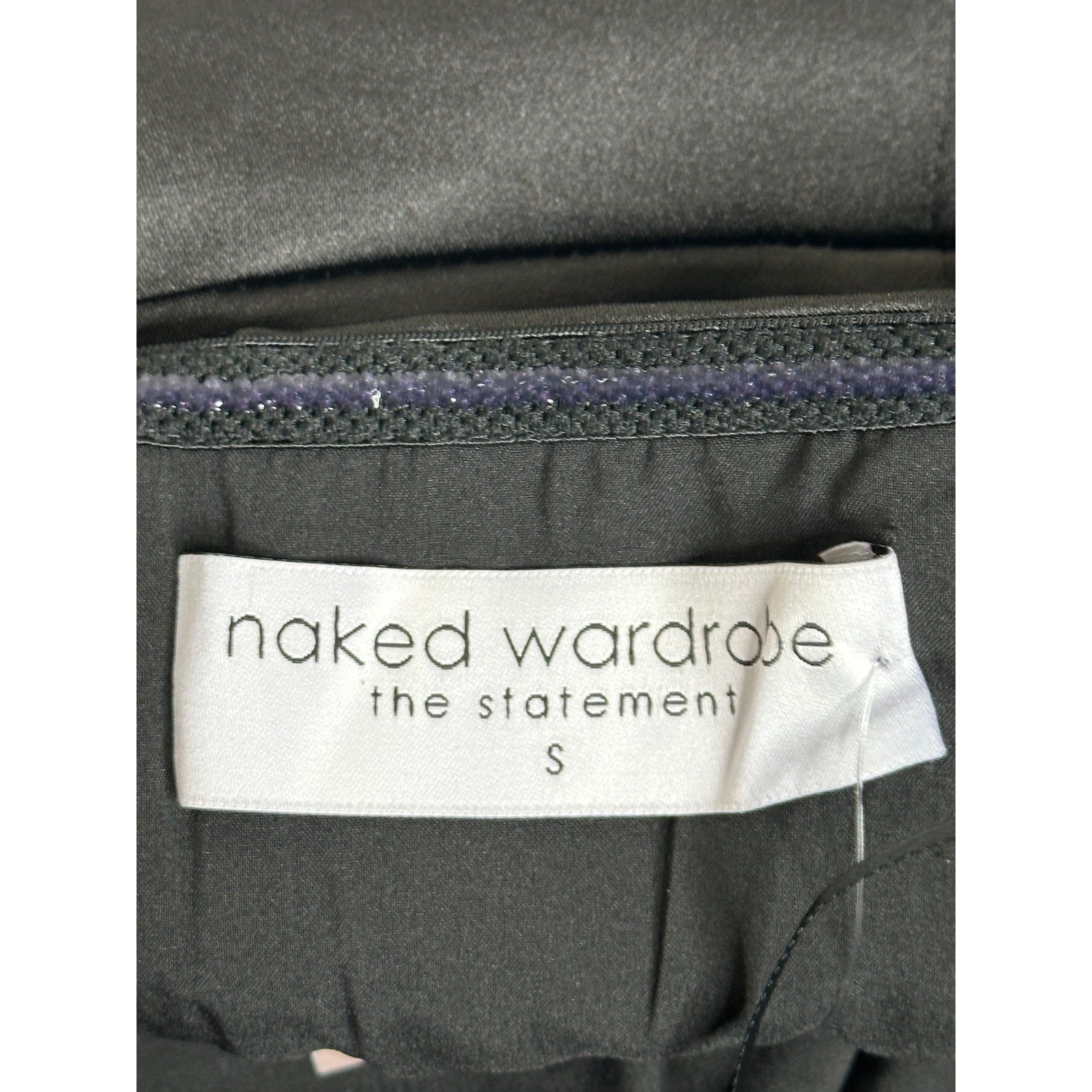 Naked Wardrobe The Statement NWT Mini Dress S Black Satin Bustier Strapless