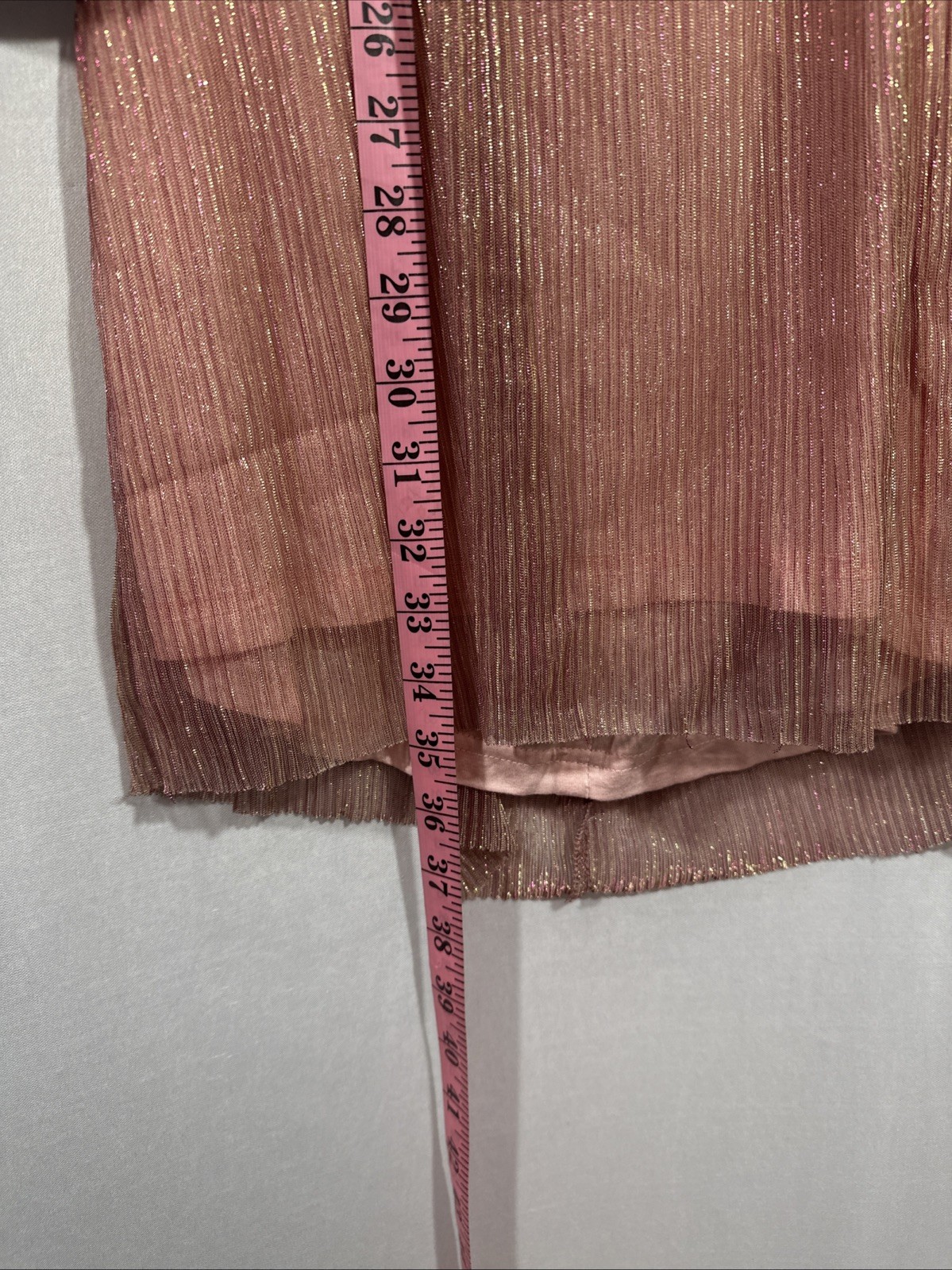NWT $159 MINKPINK [ XS ] Astrid Plisse Tie Back Mini Dress Pink Metallic U1466