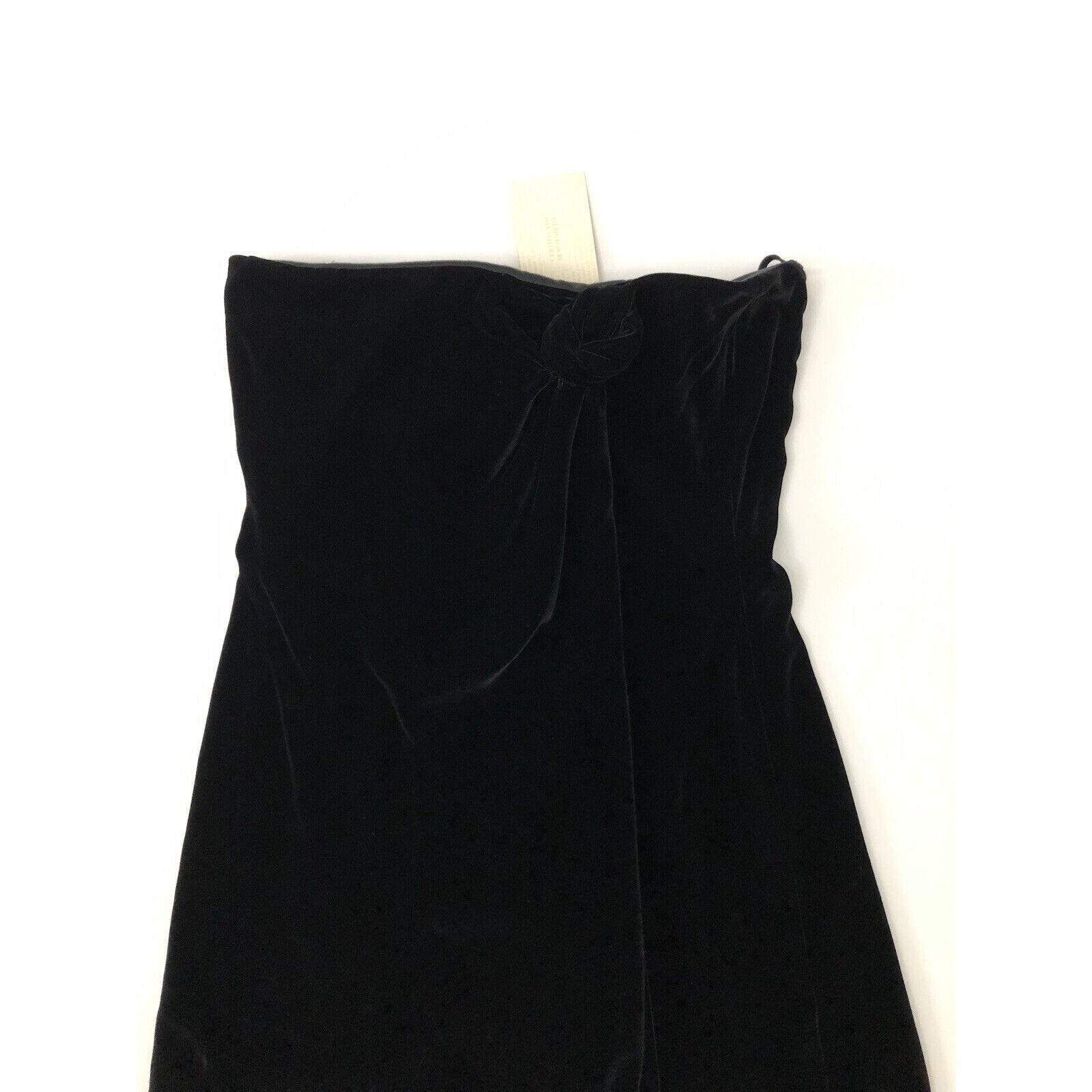 Emporio Armani Strapless Dress Black Velvet Party Women’s 10 NWT $478