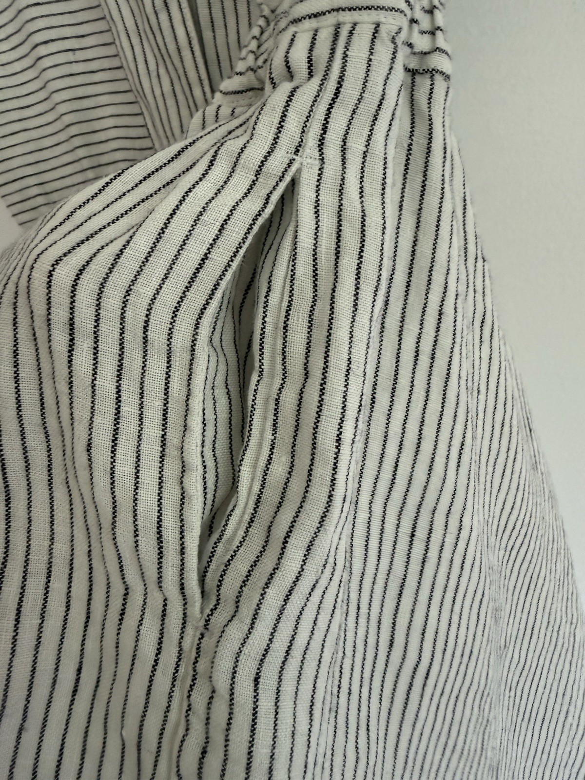 not PERFECT LINEN Women’s Striped Midi Dress Size S 100% Linen Made in Lithuania