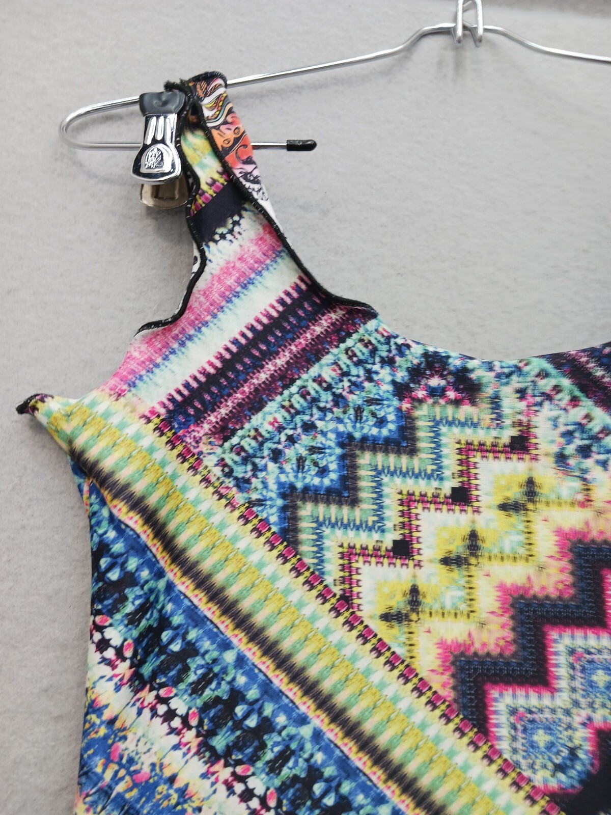 Unknown Sleeveless A-line Dress S Multicolor Geometric Print Knit Casual Party