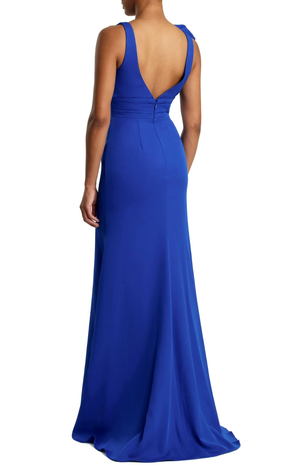 Mac Duggal Royal Blue Bow Shoulder V-Neck Gown Size 8 $298