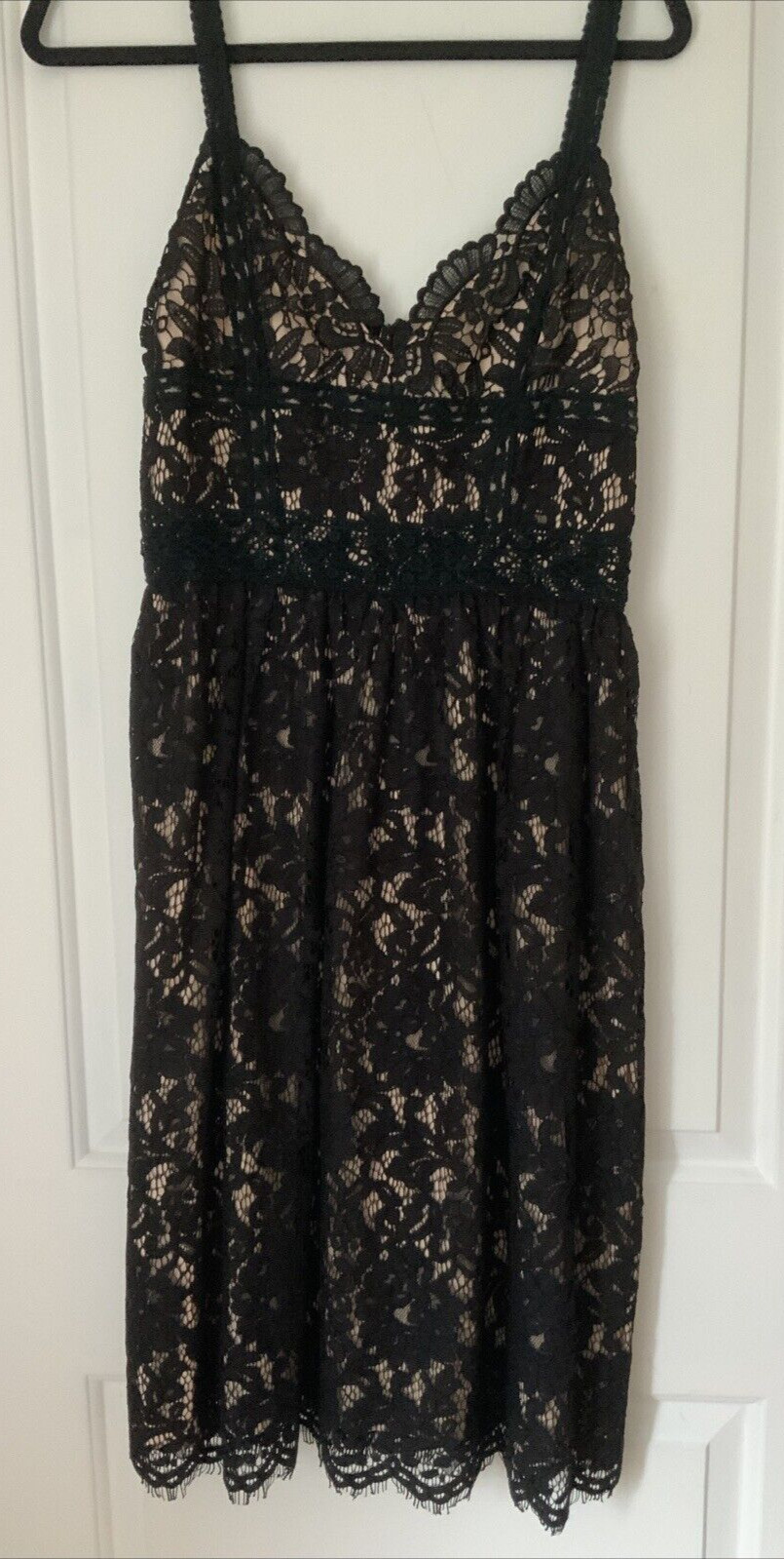 HD in Paris Women Black Lace Cocktail Dress 6 Spaghetti Straps Lined High waist