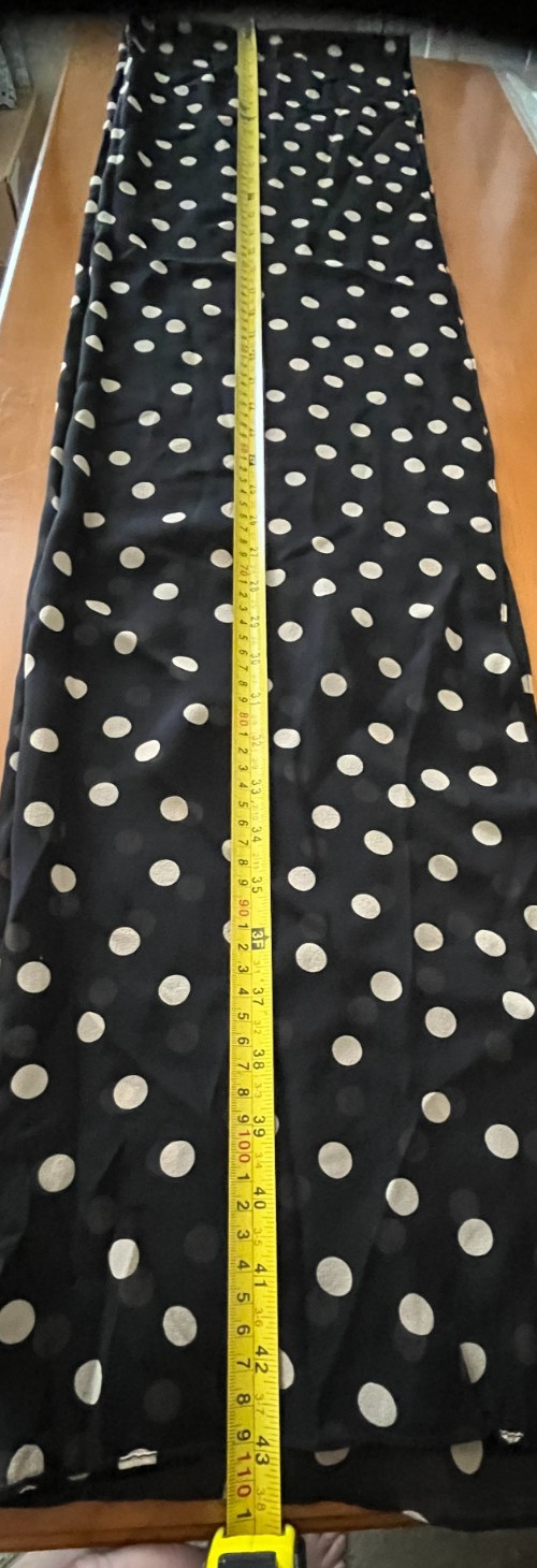 UNKNOWN WOMEN’S BLACK & WHITE POLKA DOT RUFFLED FLARE DRESS SZ XS & 88 IN SCARF