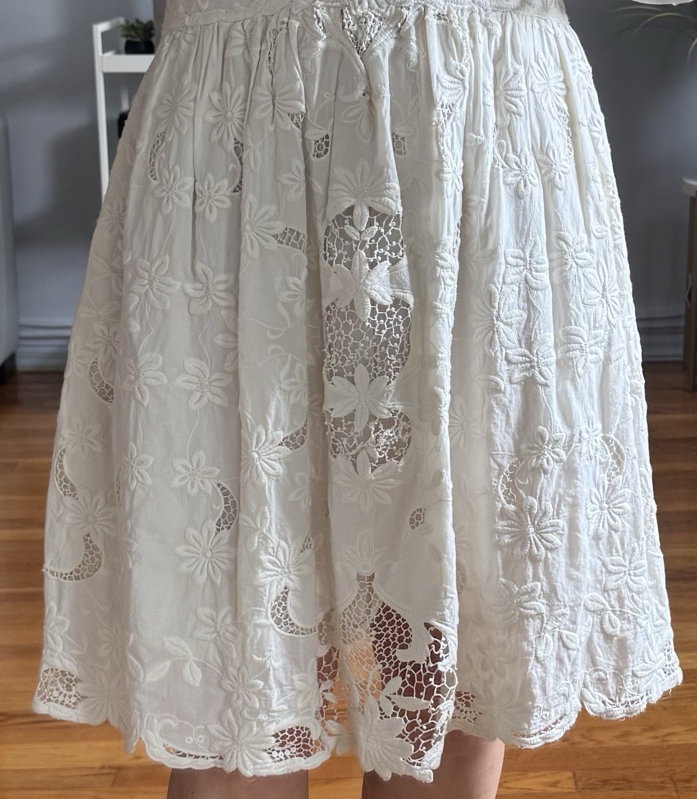 SEA NEW YORK LACE DRESS COTTON OFF-WHITE Size S