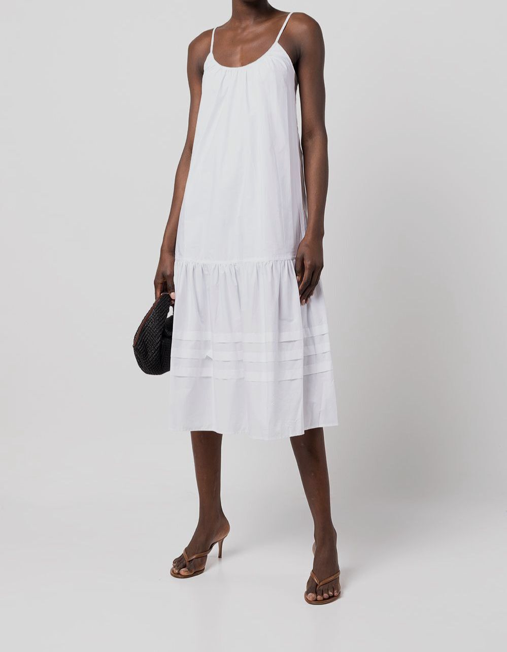 $346 Jonathan Simkhai Women’s White U-Neck Lyra A-Line Dress Size M