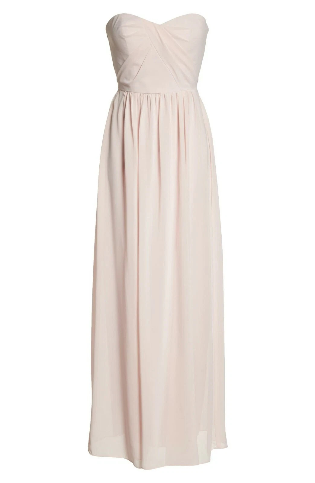 Social Bridesmaids Strapless Georgette Gown Blush Pink Sz 10 NEW $208