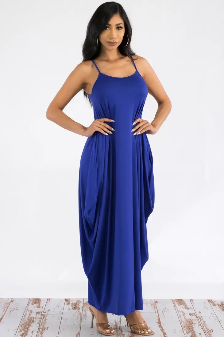 Maxi dresses for women with pockets-Regular and Plus Size- White/Red/Blue/Black