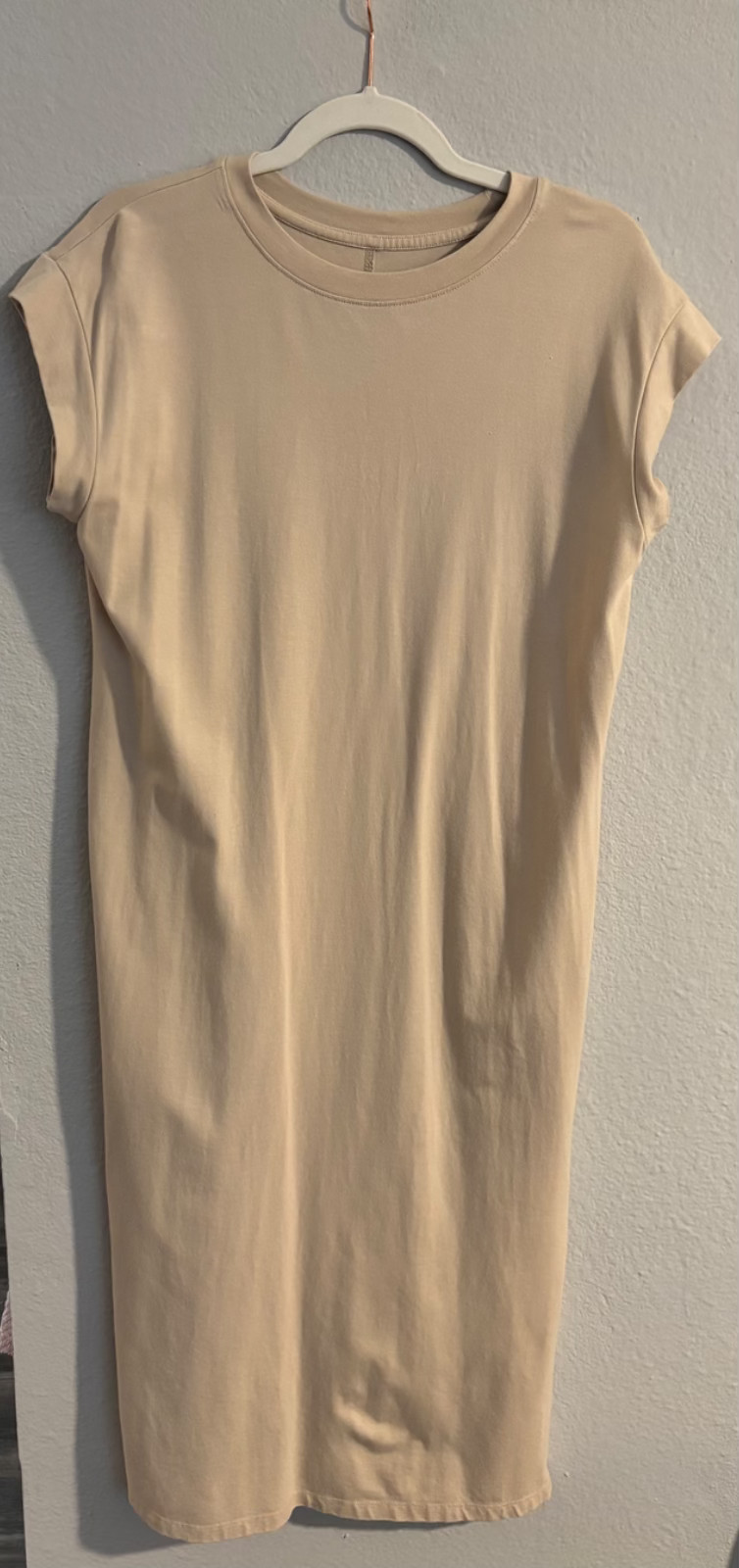 Target “A New Day” Cap sleeve midi shift dress taupe size S Cotton/Modal/Spandex