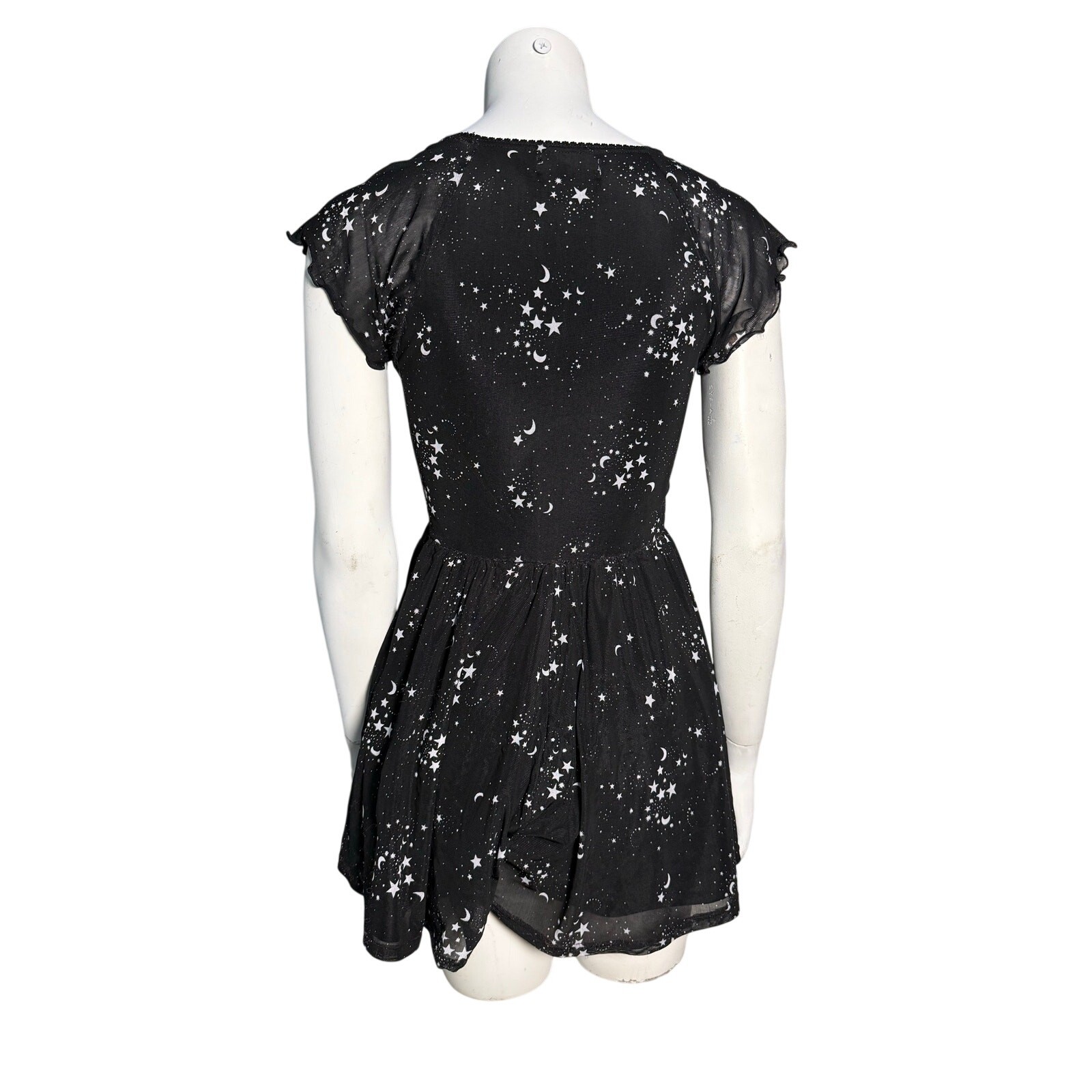 Urban Outfitters Dress Womens Small Black stars Celestial Mini built in shorts