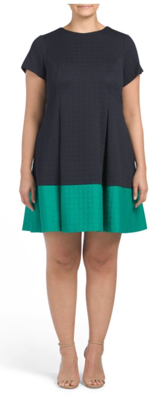 NWT Vince Camuto Colorblock Navy and Green Dress 18W – Retail $138