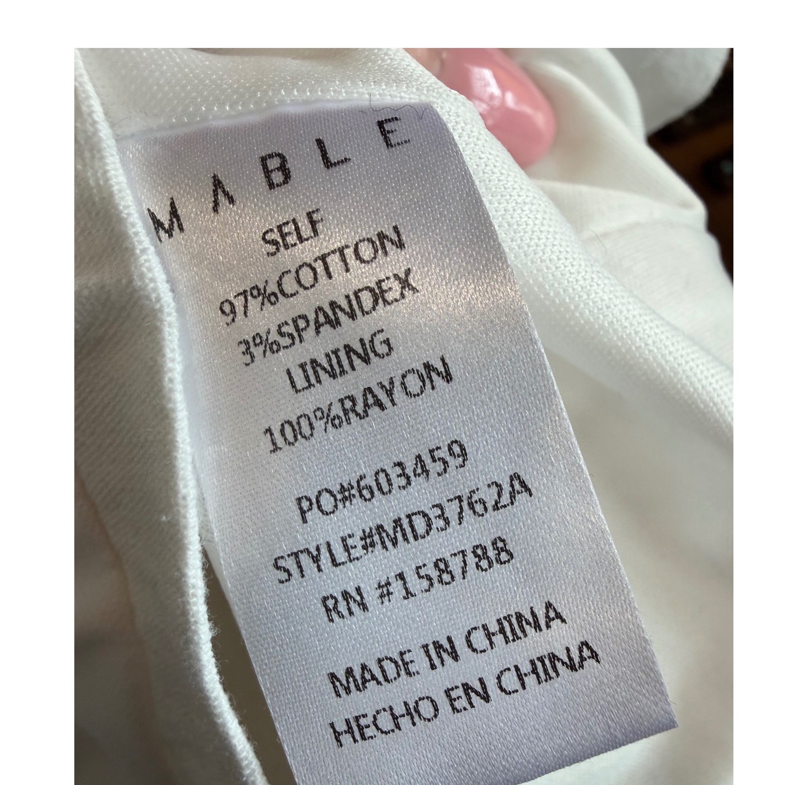 Mable Midi Dress Womens Size M White Open Back Slit Minimalist Resort