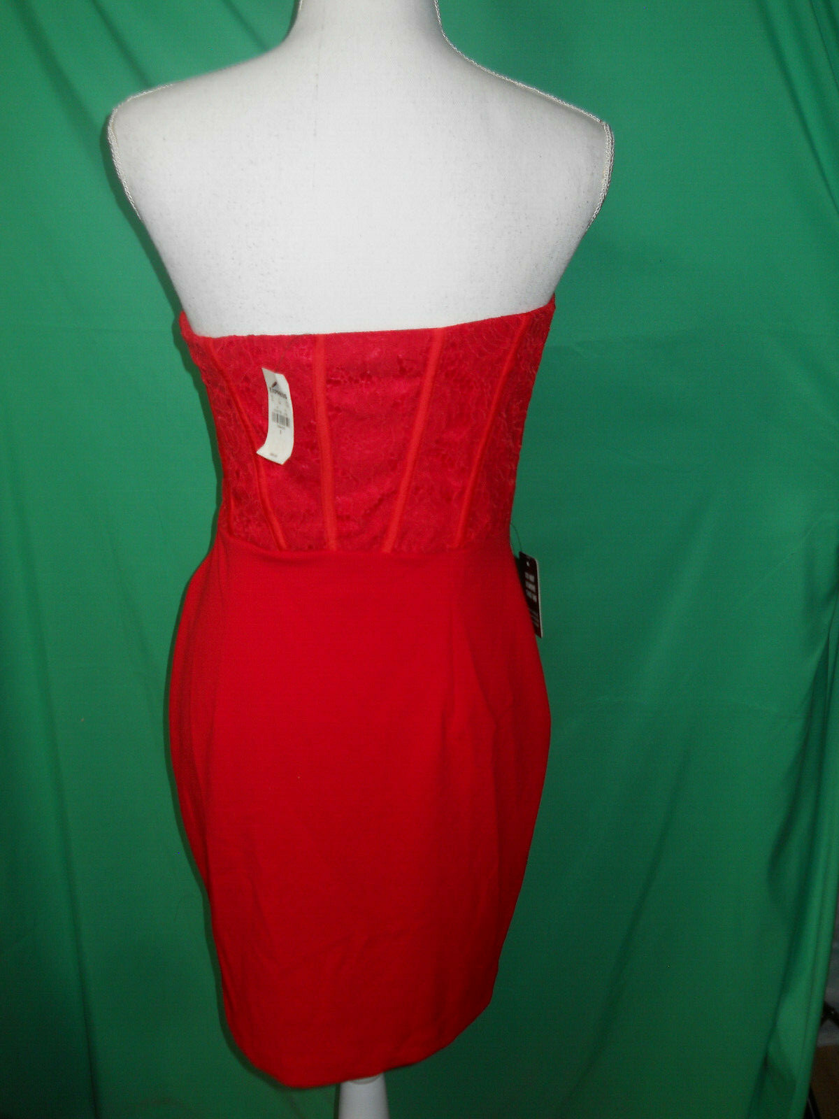 NEW EXPRESS RED PIPED LACE STRAPLESS DRESS sizes XS,S,M,L,XL (B147)