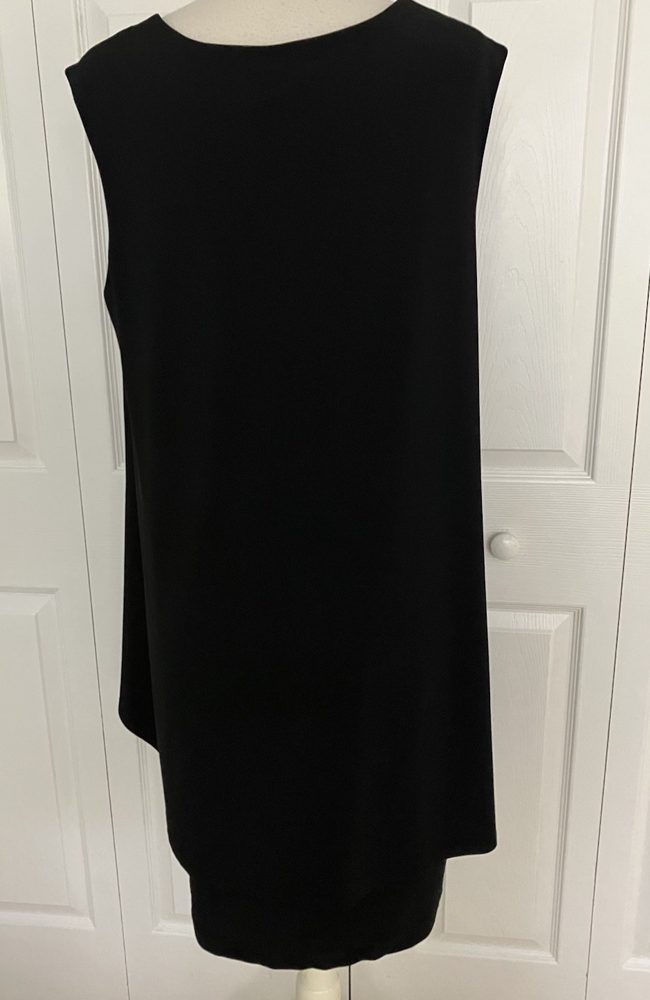 JOSEPH RIBKOFF Black Tier Slip on Dress Sleevless Size 16