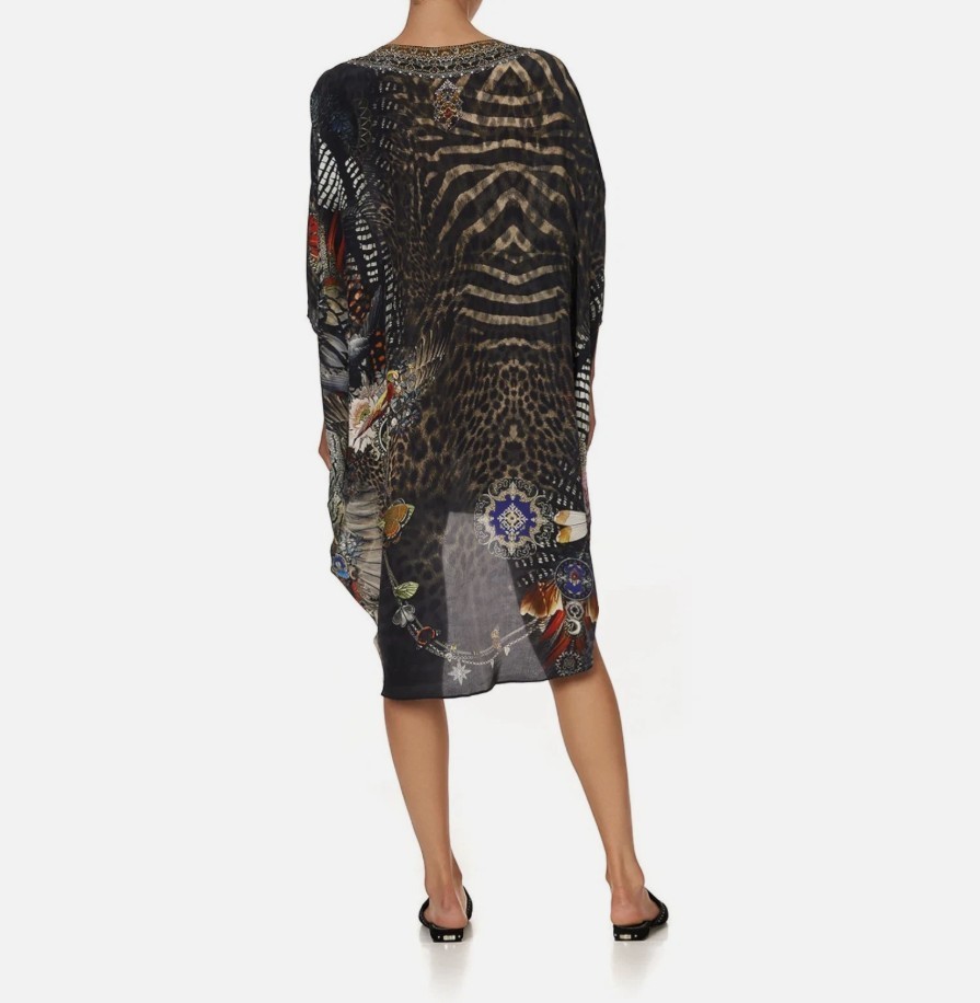 BNWOT Camilla Scoop Back Hem Dress ‘Treasurer Chaser ‘ O/S, 100% SILK RRP$649