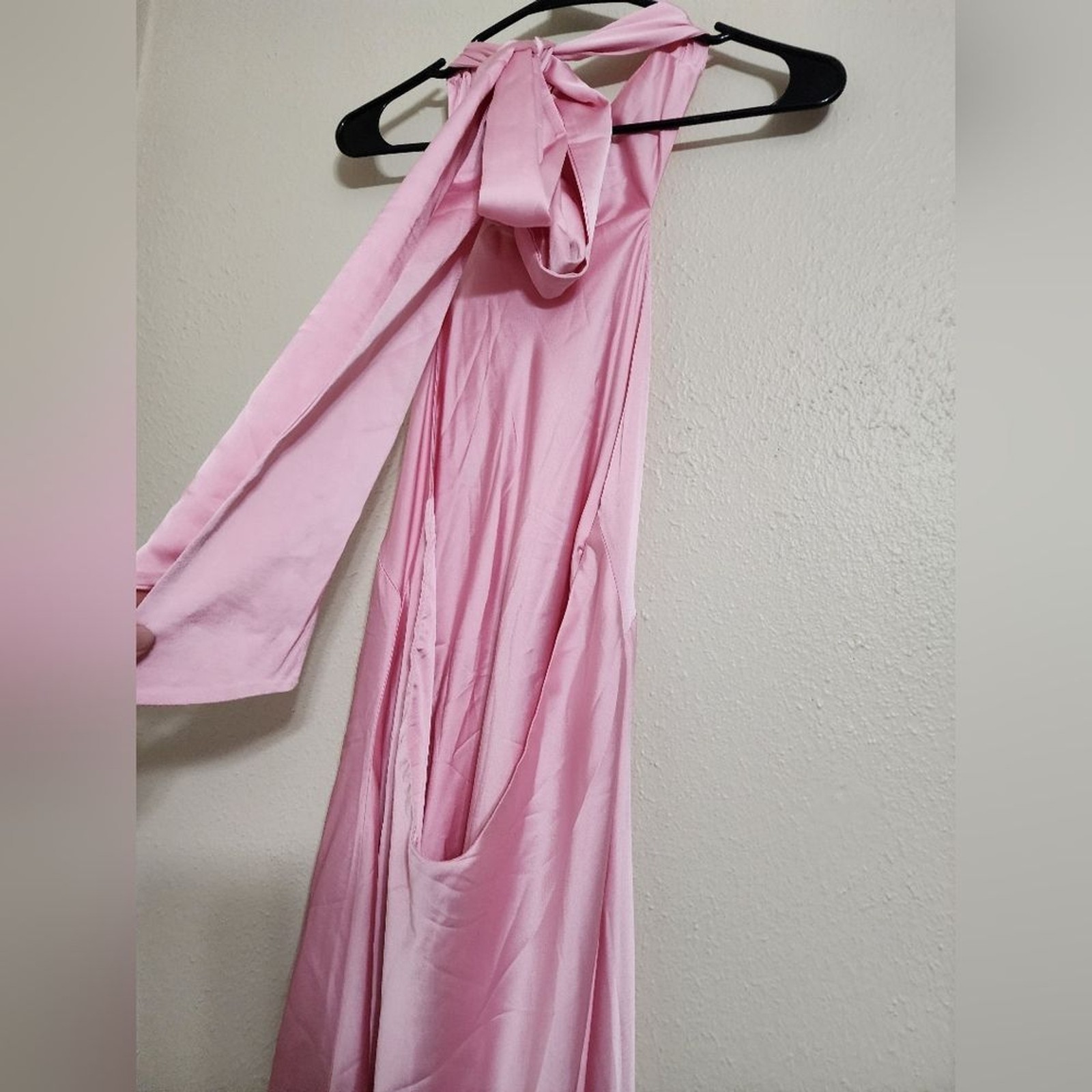 Show Me Your MUMU Lisa Maxi Light Pink Luxe Satin Dress L Wedding Party Prom