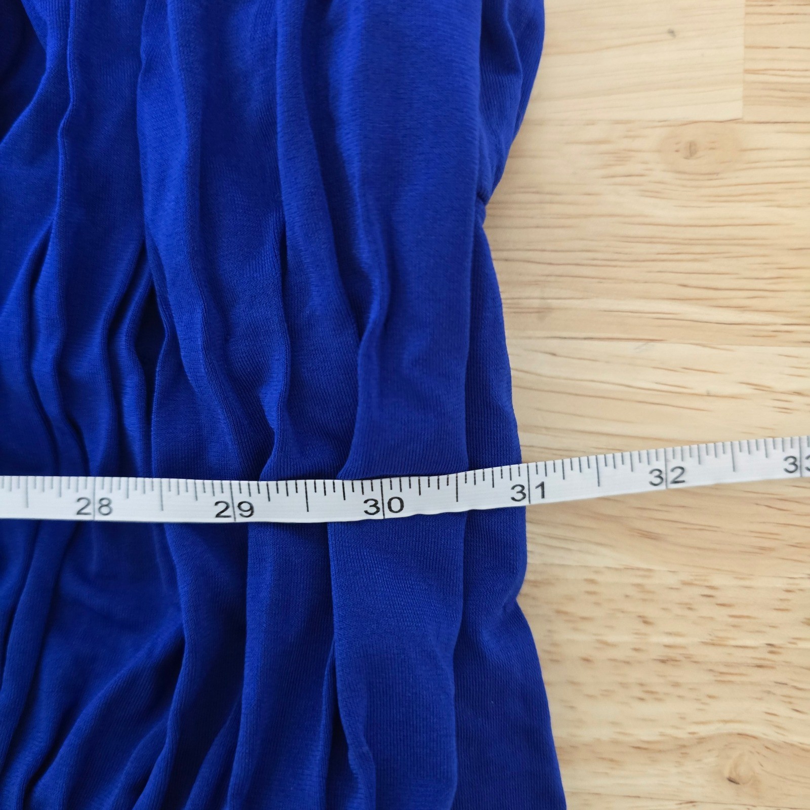 BCBGMAXAZRIA Royal Blue Ruched V Neck Edesa Bodycon Mini Dress Size XXS