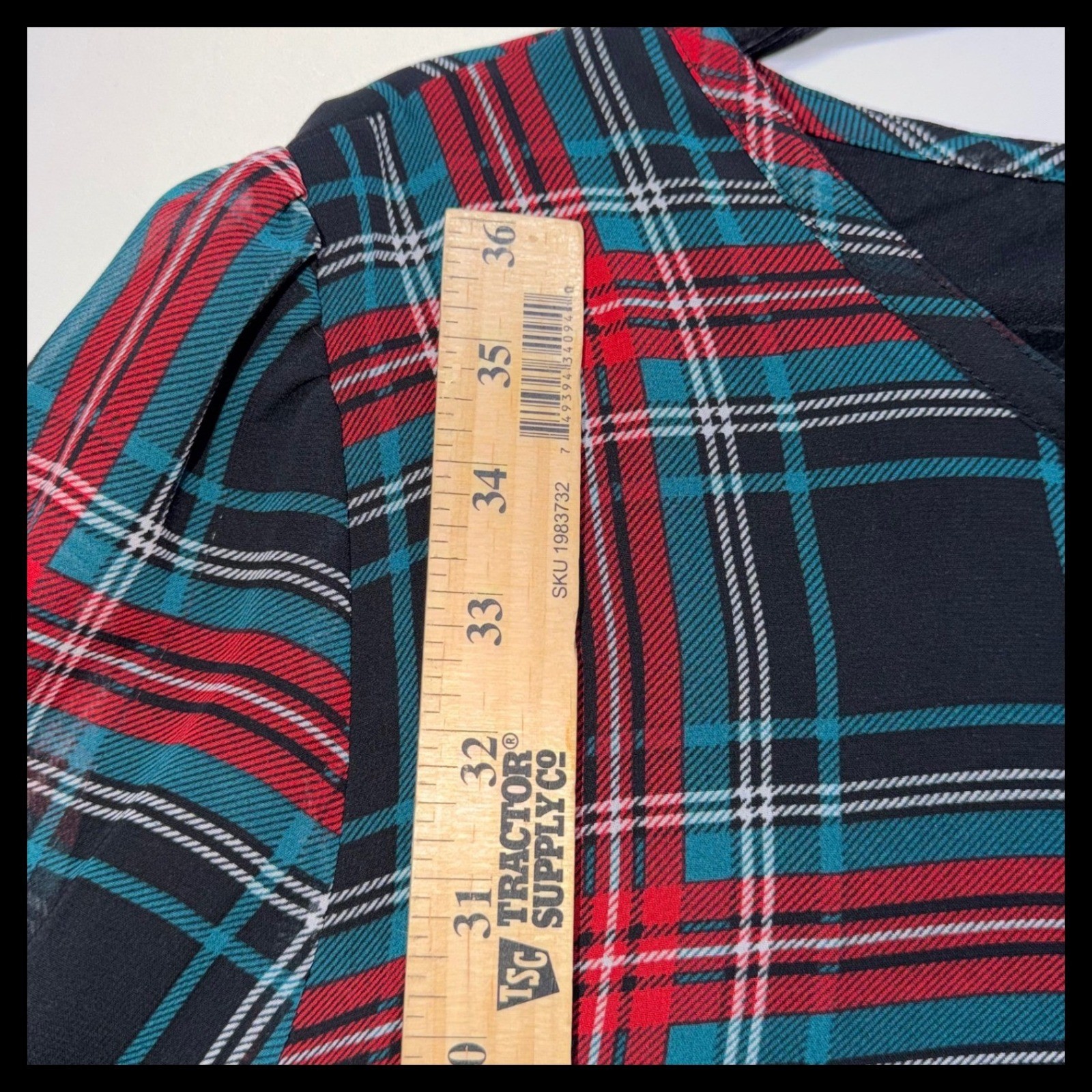 Draper James Dress Womens XXL Red Plaid Tie Neck Drop Hem Holiday Festive