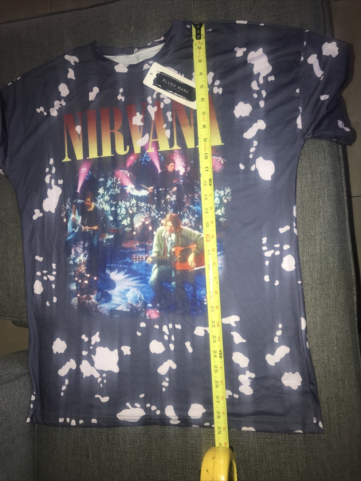Nirvana MTV Unplugged BLUSH MARK Sz XS Oversized T-Shirt NEW!!!!!